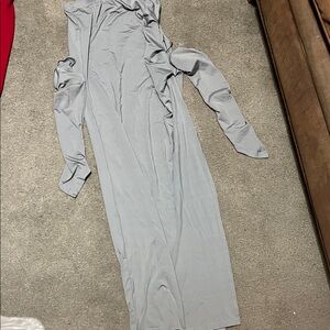 Elegant Gray Off-Shoulder Dress